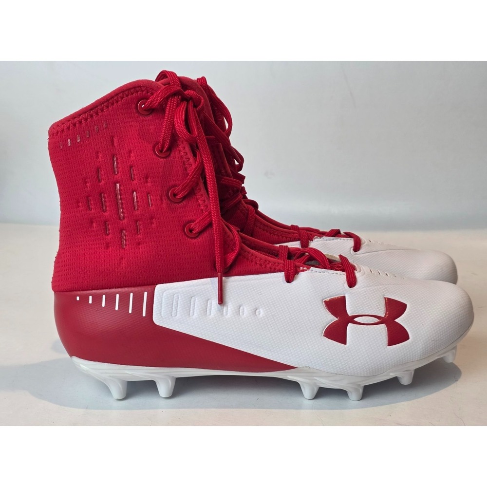 Under Armour Men's Cleats Size 9.5 Red White Highlight Select Shoes 3000413-600